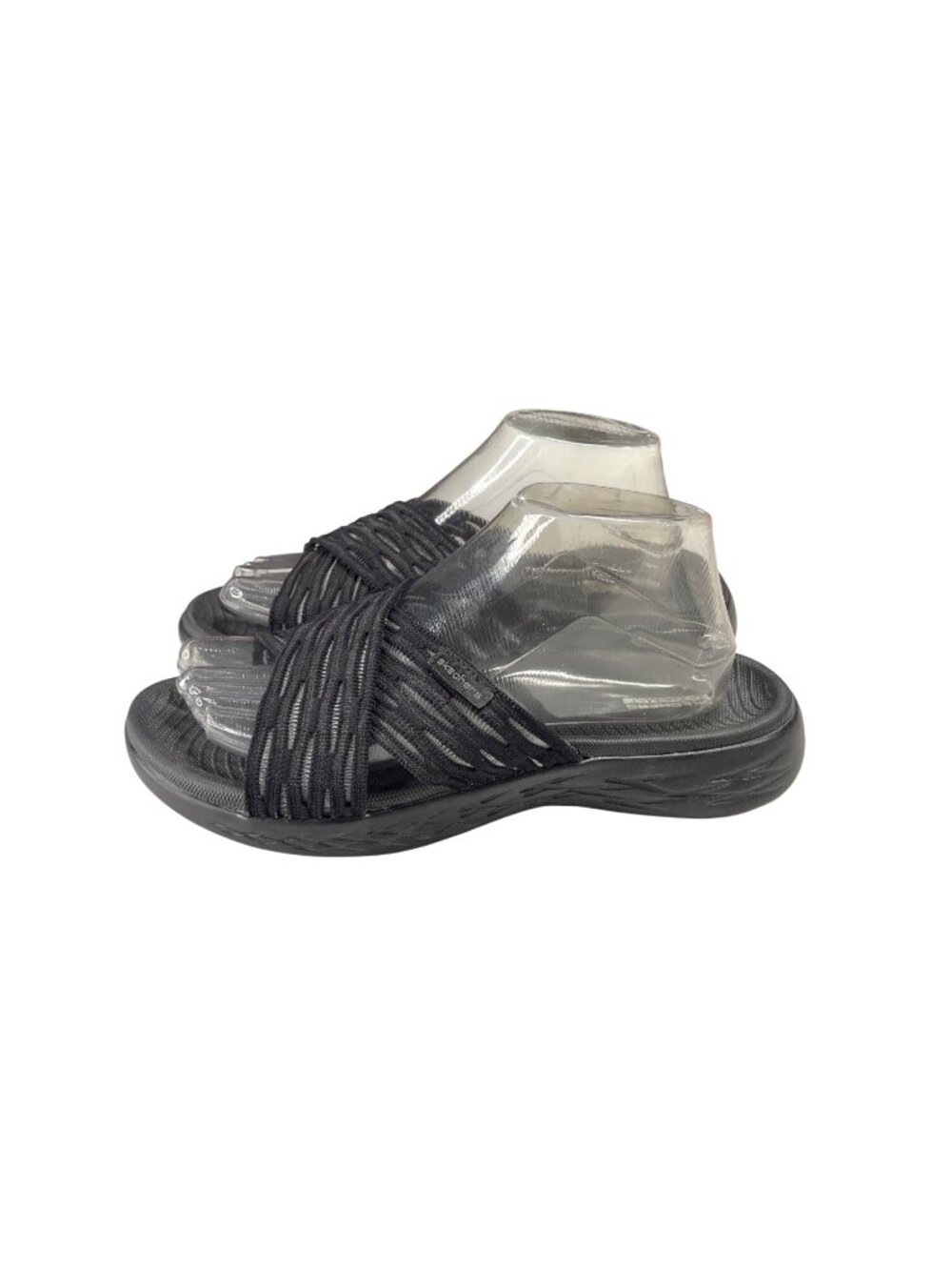 Skechers Womens Black Stretch-Fit Sandals Size 9 Slip-On Lightweight Comfort Sho